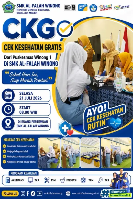 Cek Kesehatan Gratis SMK Al-Falah Winong dan Puskesmas Winong 1