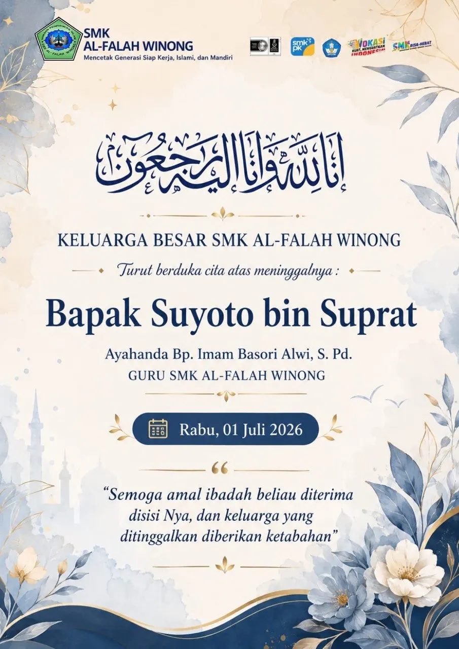 Keluarga Besar SMK Al-Falah Winong Berduka Atas Wafatnya Ayahanda Bp. Imam Basori Alwi